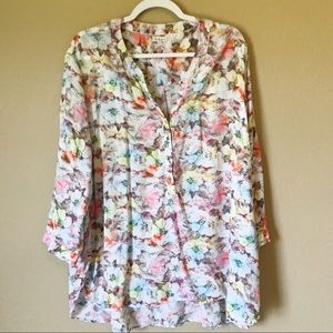 Antilia Femme floral button down top